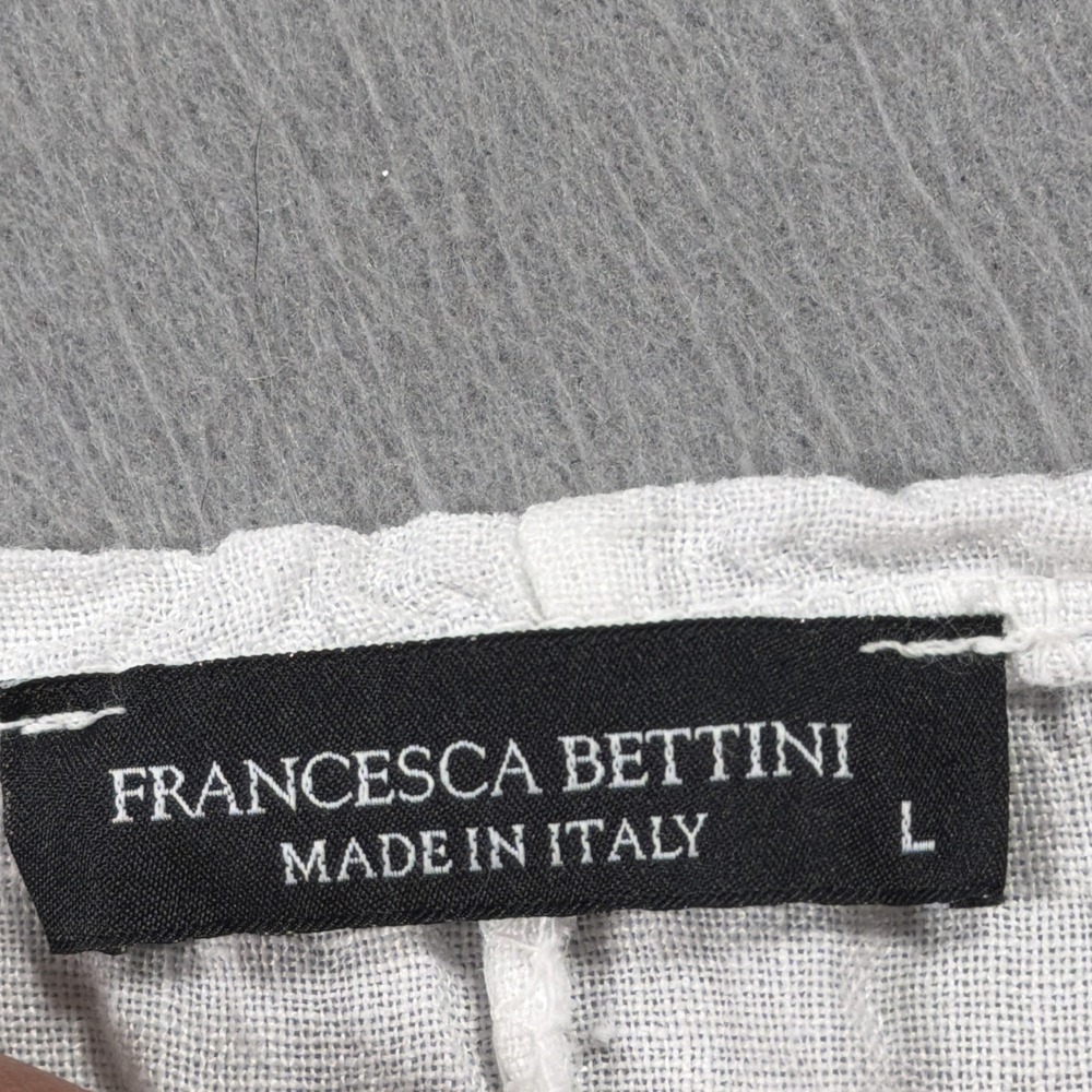 Francesca Bettini Dress Womens L White Linen Tank Sleeveless Knee Italy Summer - Picture 6 of 9